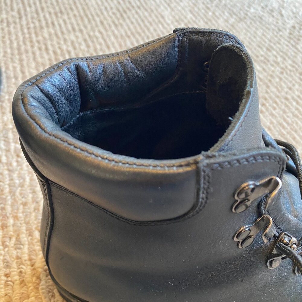 Men's Black Leather Lace-Up Hiking Boots - Picture 9 of 9